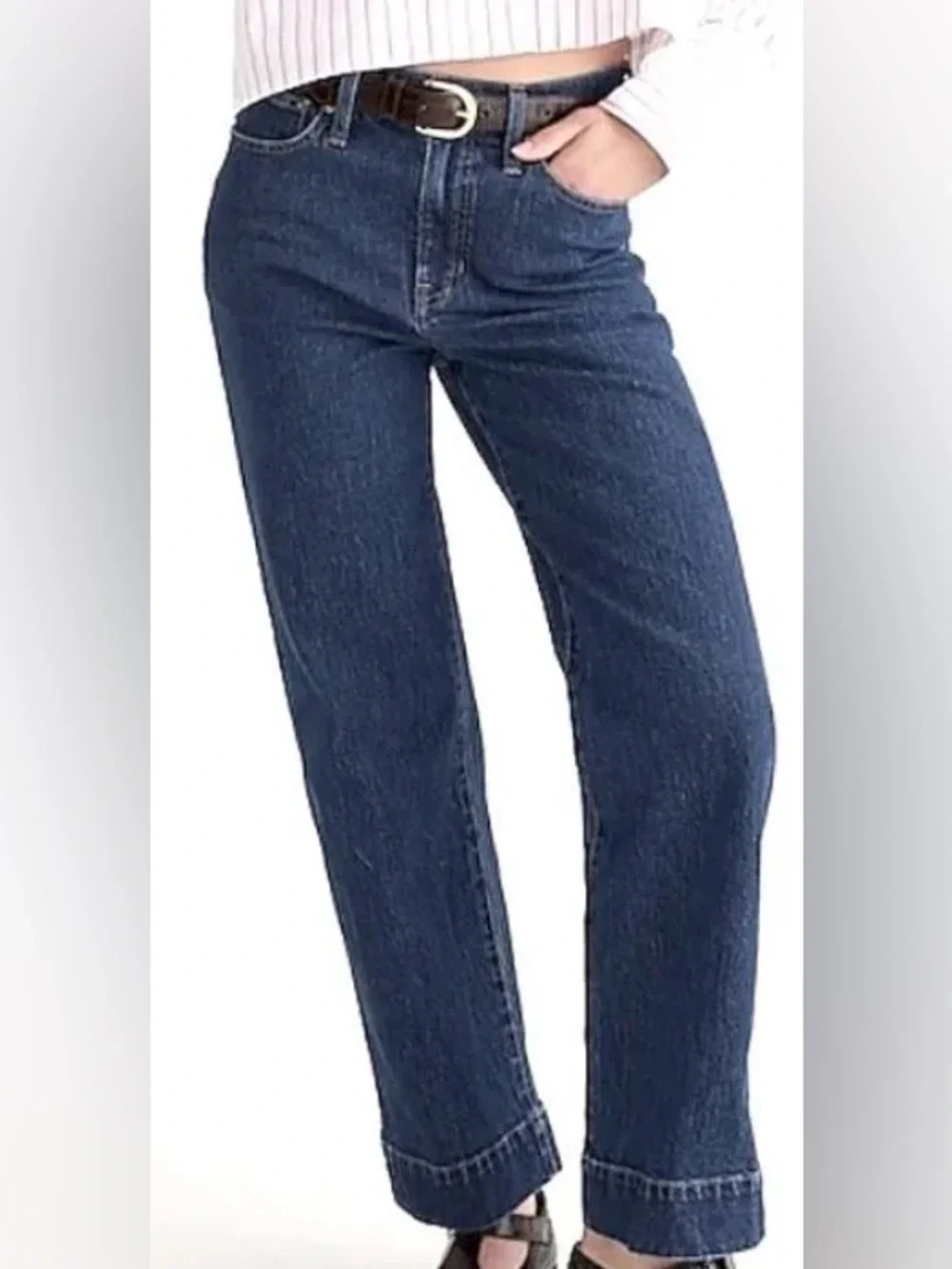 J Crew Full-length Slim Wide Leg Jean in Brick Lane Wash NWT